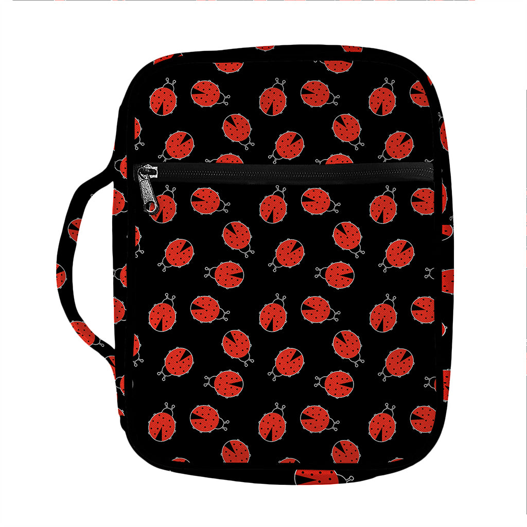 Cute Ladybird Pattern Print Front Pocket Bible Bag