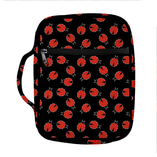 Cute Ladybird Pattern Print Front Pocket Bible Bag