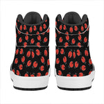 Cute Ladybird Pattern Print High Top Leather Sneakers