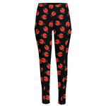 Cute Ladybird Pattern Print High-Waisted Pocket Leggings