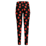 Cute Ladybird Pattern Print High-Waisted Pocket Leggings