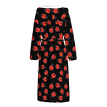 Cute Ladybird Pattern Print Hooded Bathrobe