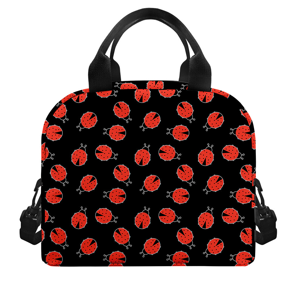 Cute Ladybird Pattern Print Insulated Lunch Bag