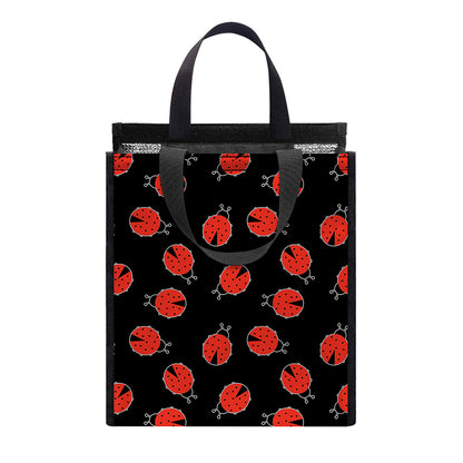 Cute Ladybird Pattern Print Insulated Lunch Tote