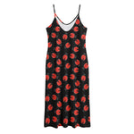 Cute Ladybird Pattern Print Jersey Midi Cami Dress