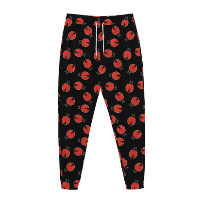 Cute Ladybird Pattern Print Jogger Pants