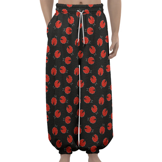 Cute Ladybird Pattern Print Lantern Pants