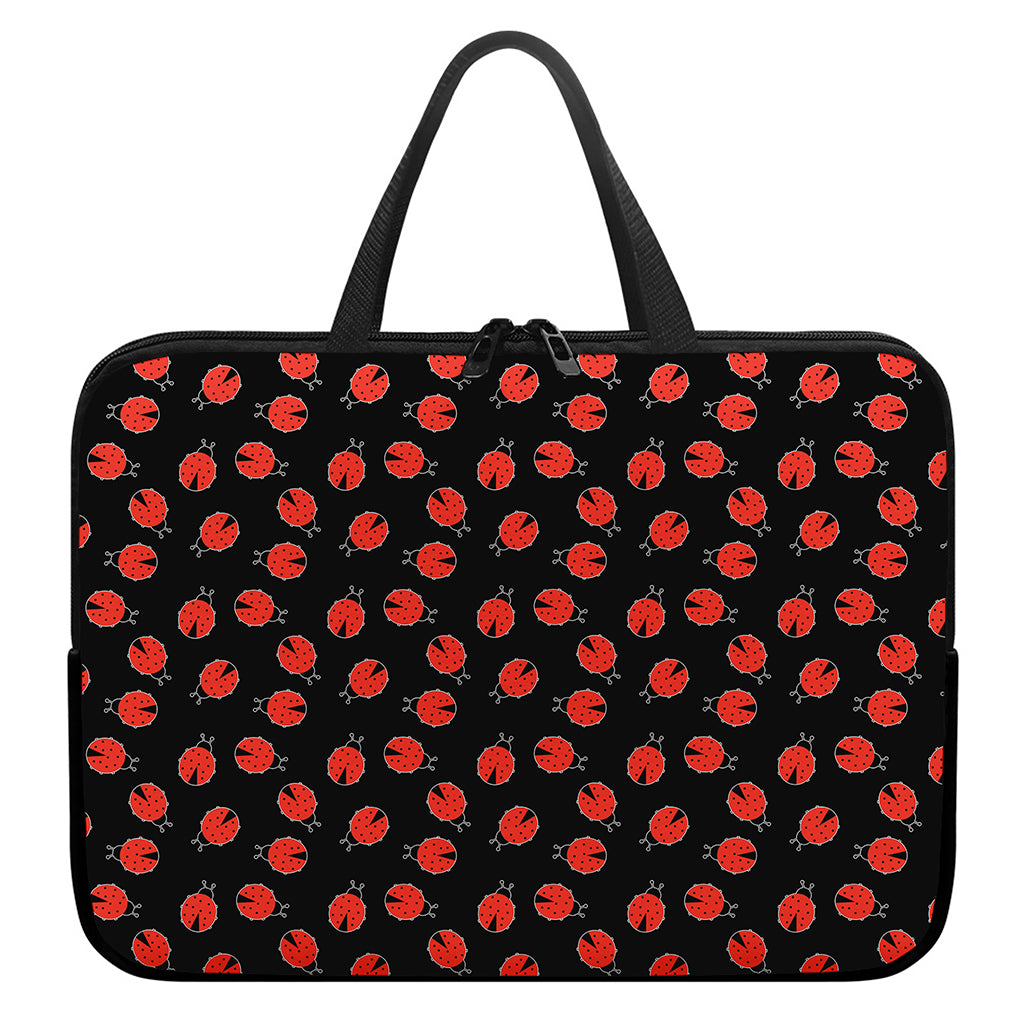 Cute Ladybird Pattern Print Laptop Sleeve With Handle