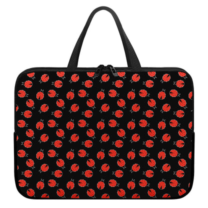 Cute Ladybird Pattern Print Laptop Sleeve With Handle