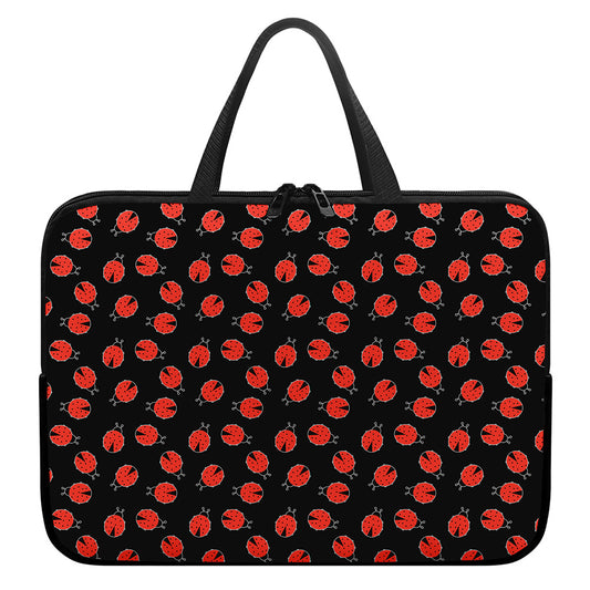 Cute Ladybird Pattern Print Laptop Sleeve With Handle