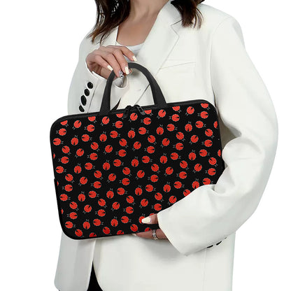 Cute Ladybird Pattern Print Laptop Sleeve With Handle