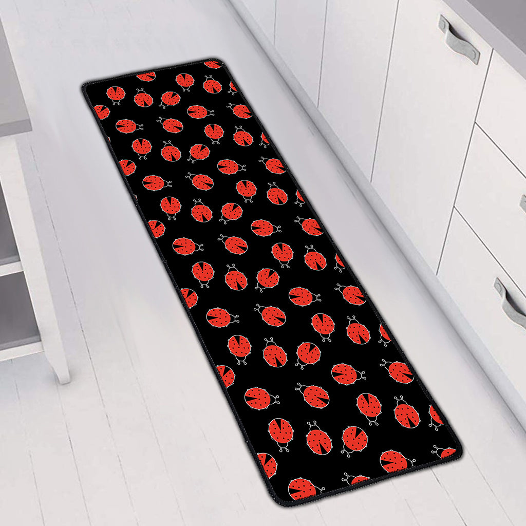 Cute Ladybird Pattern Print Long Kitchen Mat