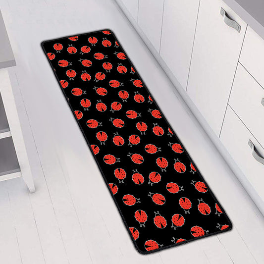 Cute Ladybird Pattern Print Long Kitchen Mat