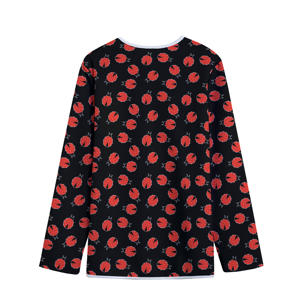 Cute Ladybird Pattern Print Long Sleeve Short Coat