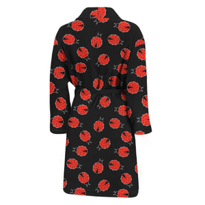 Cute Ladybird Pattern Print Men's Bathrobe