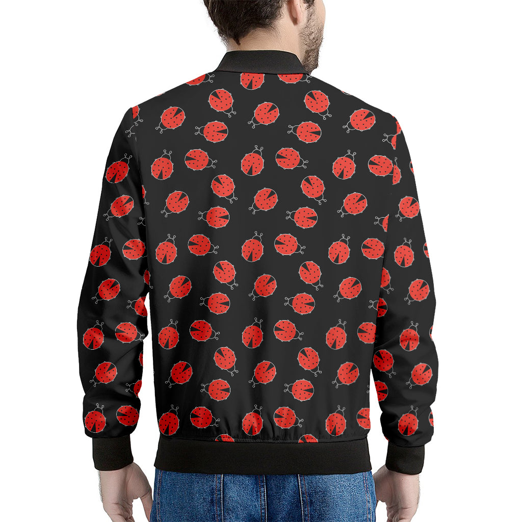 Cute Ladybird Pattern Print Men's Bomber Jacket