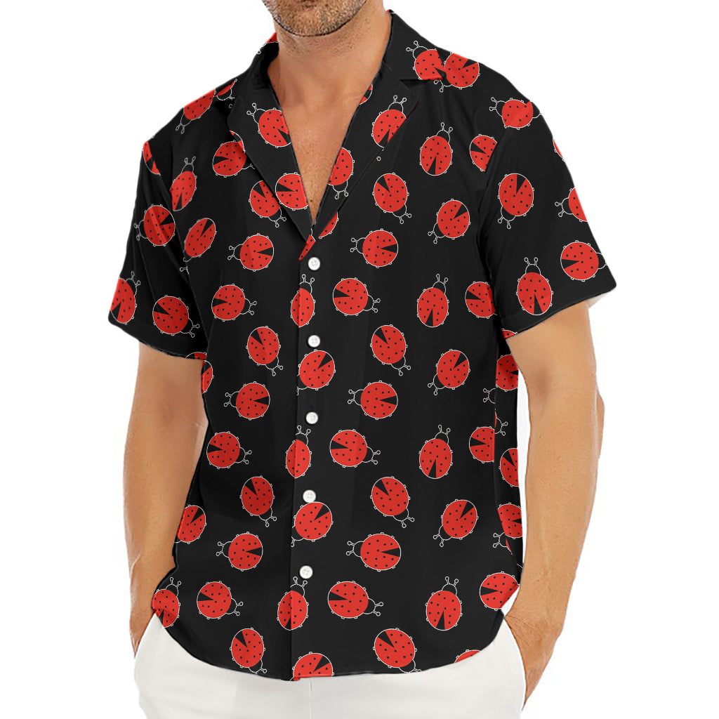 Cute Ladybird Pattern Print Men's Deep V-Neck Shirt