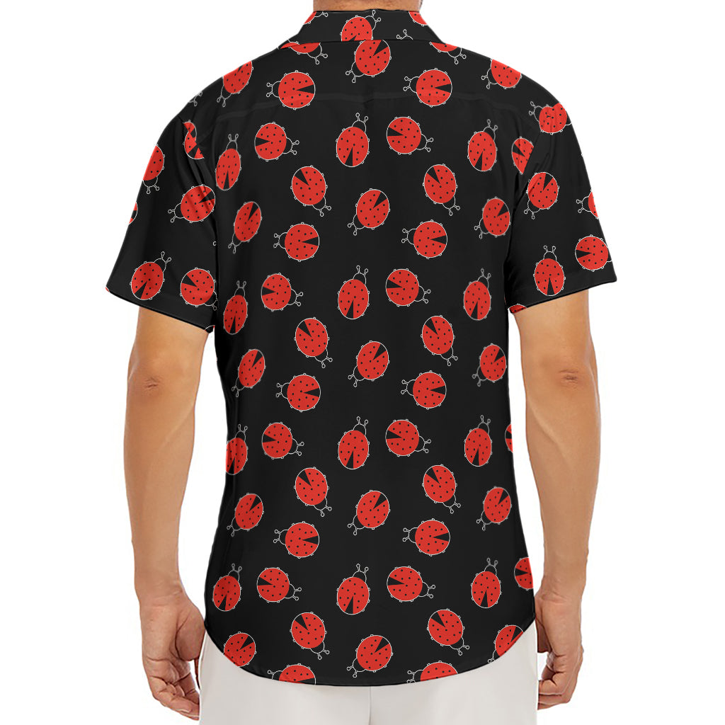 Cute Ladybird Pattern Print Men's Deep V-Neck Shirt