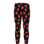 Cute Ladybird Pattern Print Men's leggings