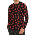 Cute Ladybird Pattern Print Men's Long Sleeve Rash Guard