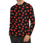 Cute Ladybird Pattern Print Men's Long Sleeve Rash Guard