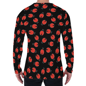 Cute Ladybird Pattern Print Men's Long Sleeve T-Shirt