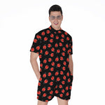 Cute Ladybird Pattern Print Men's Rompers
