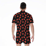 Cute Ladybird Pattern Print Men's Rompers