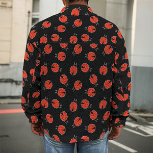 Cute Ladybird Pattern Print Men's Shirt Jacket