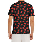 Cute Ladybird Pattern Print Men's Short Sleeve Rash Guard