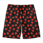 Cute Ladybird Pattern Print Men's Swim Trunks