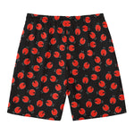 Cute Ladybird Pattern Print Men's Swim Trunks
