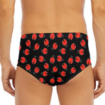 Cute Ladybird Pattern Print Men's Triangle Swim Briefs