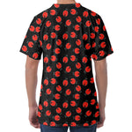 Cute Ladybird Pattern Print Men's Velvet T-Shirt