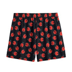 Cute Ladybird Pattern Print Mesh Shorts