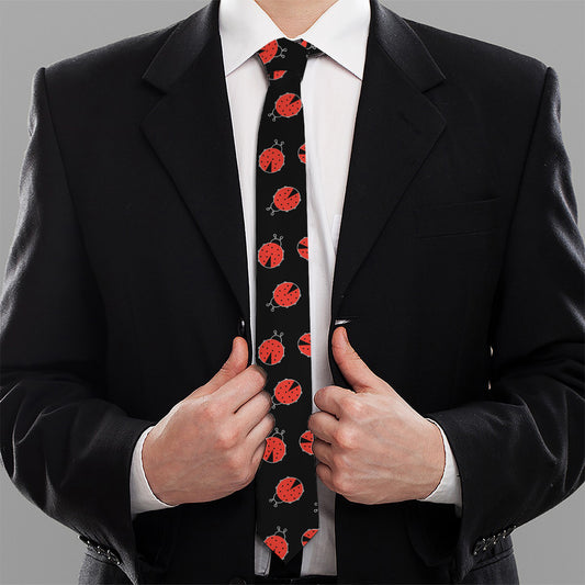 Cute Ladybird Pattern Print Necktie