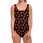 Cute Ladybird Pattern Print One Piece Swimsuit