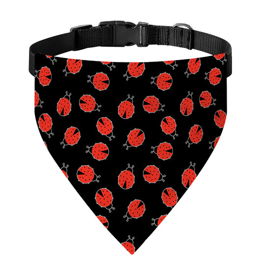 Cute Ladybird Pattern Print Over The Collar Dog Bandana