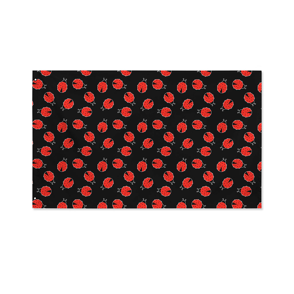 Cute Ladybird Pattern Print Polyester Flag