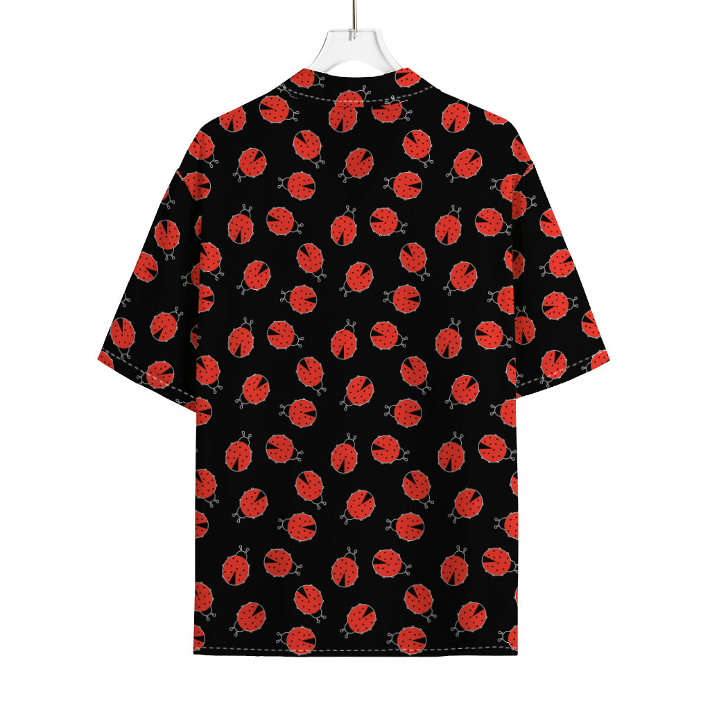 Cute Ladybird Pattern Print Rayon Hawaiian Shirt