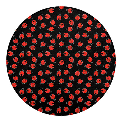 Cute Ladybird Pattern Print Round Blanket