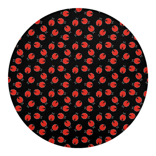Cute Ladybird Pattern Print Round Blanket