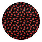 Cute Ladybird Pattern Print Round Blanket