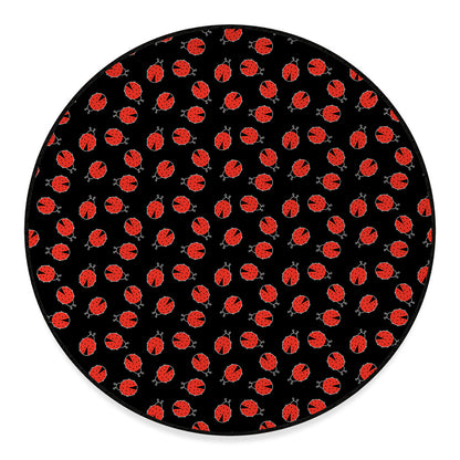 Cute Ladybird Pattern Print Round Floor Mat