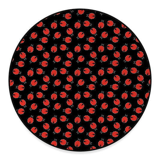 Cute Ladybird Pattern Print Round Floor Mat