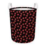 Cute Ladybird Pattern Print Round Laundry Basket