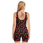 Cute Ladybird Pattern Print Sleeveless One Piece Swimsuit