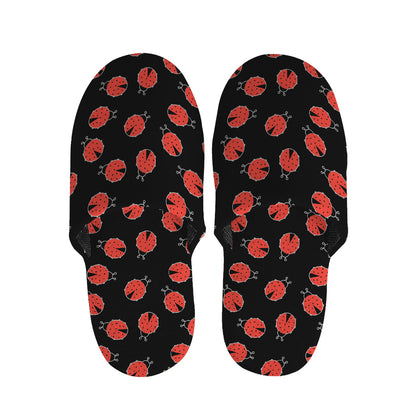 Cute Ladybird Pattern Print Slippers