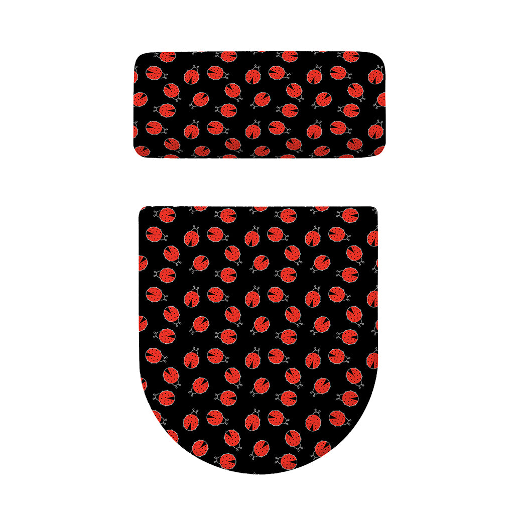 Cute Ladybird Pattern Print Toilet Lid And Tank Cover Set