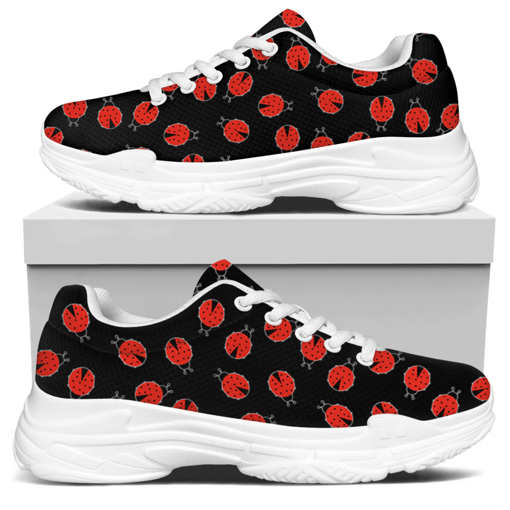 Cute Ladybird Pattern Print White Chunky Shoes